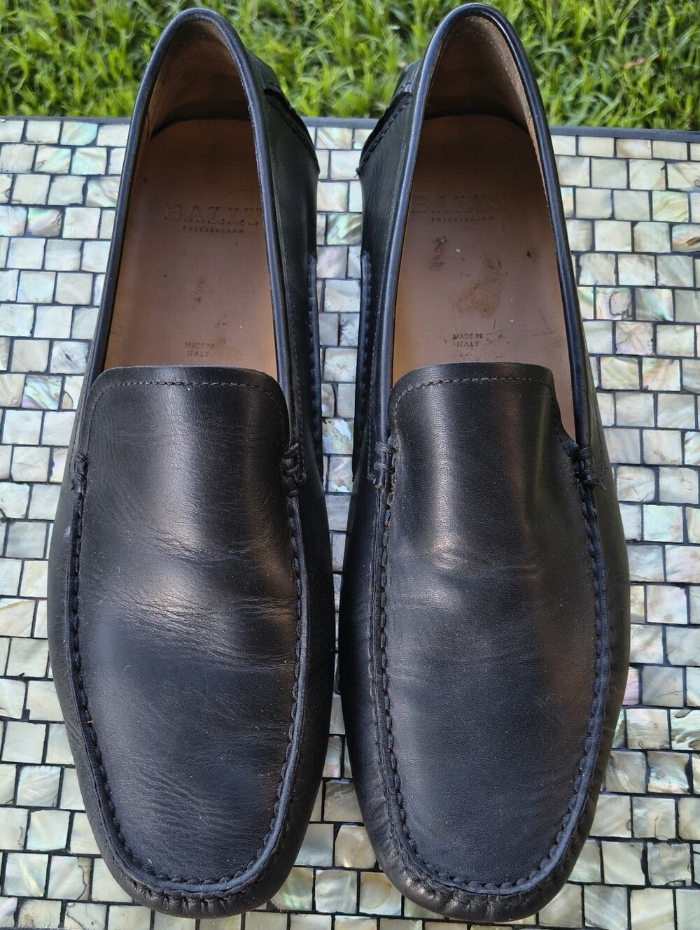 Bally Classic Black Leather Men's Loafers Driving Mocs. Superb! Made In Italy